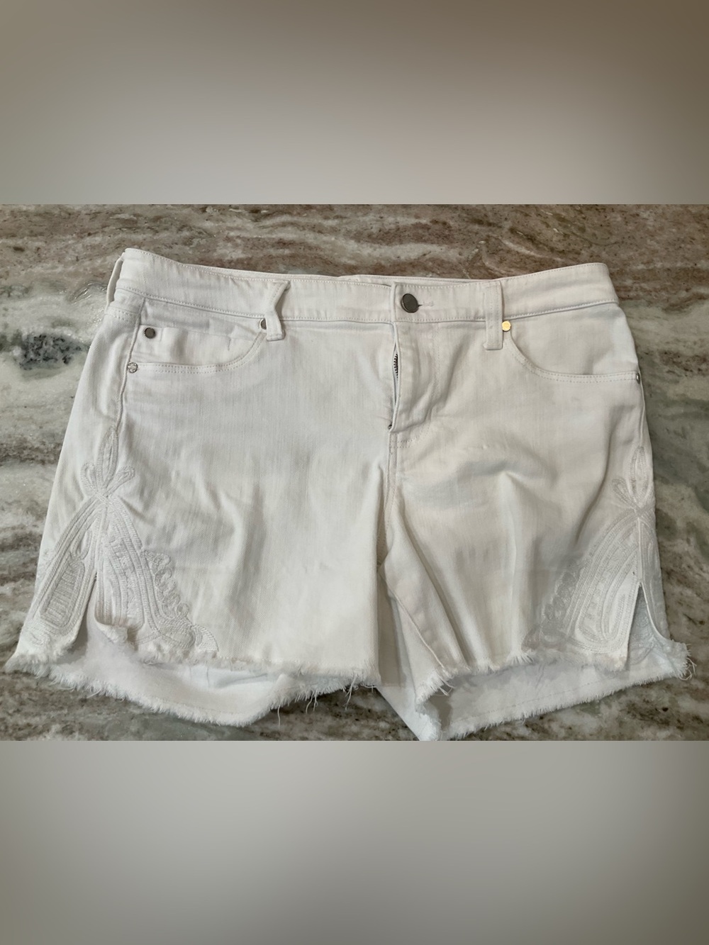 Christine High Rise Frayed Hem Shorts from Liverpool Los Angeles.